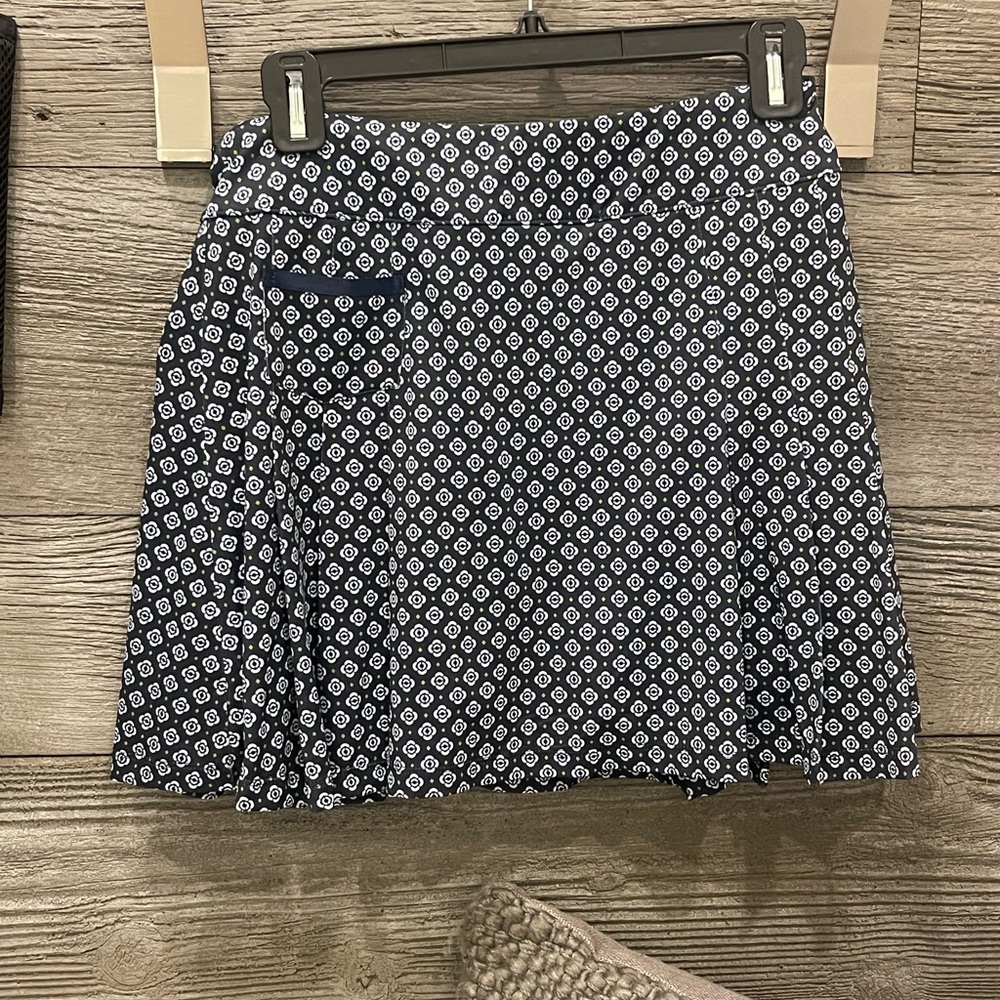 Navy Blue Patterned Women's Skirt